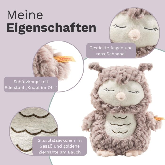 Steiff Kuscheltier Ollie Eule, Süßes Stofftier, Jungen, Mädchen & Babys ab 0 Monaten, Friends, Plüschtier  Beige – Bild 5