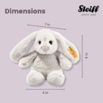 Steiff Hoppie Hase 18 cm hellgrau, Plüschtier Hase mit Schlappohren, Soft Cuddly Friends, flauschiges Stofftier Kuscheln – Bild 2