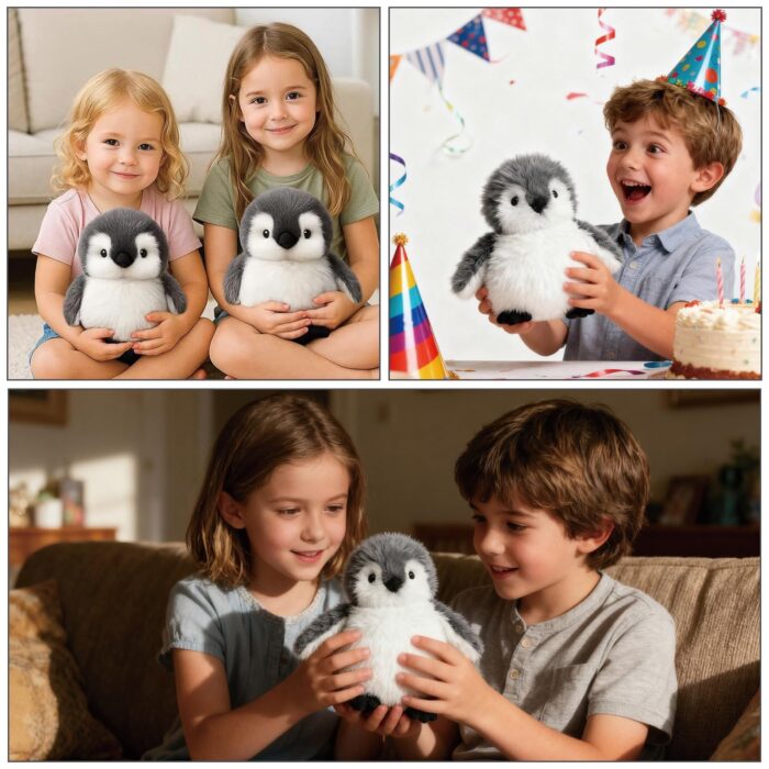 JcvPot Pinguin Kuscheltier, Weiches Stofftier Für Kinder Und Babys, Kuscheltier Pinguin Plüschtier, Plüschtier – Bild 3