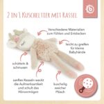 Bieco Kuscheltier Reh Ella mit Rassel | Baby Kuscheltier ab 0 Monate Stofftier Baby Plüschtier Reh rentier – Bild 6